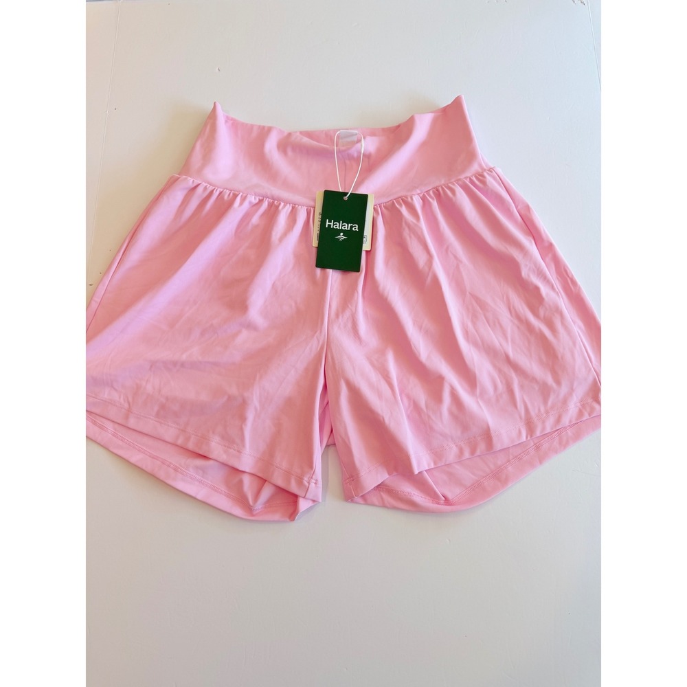 Halara Everyday 2-in-1 Pink High Waisted Athletic Shorts Women Size Large Long